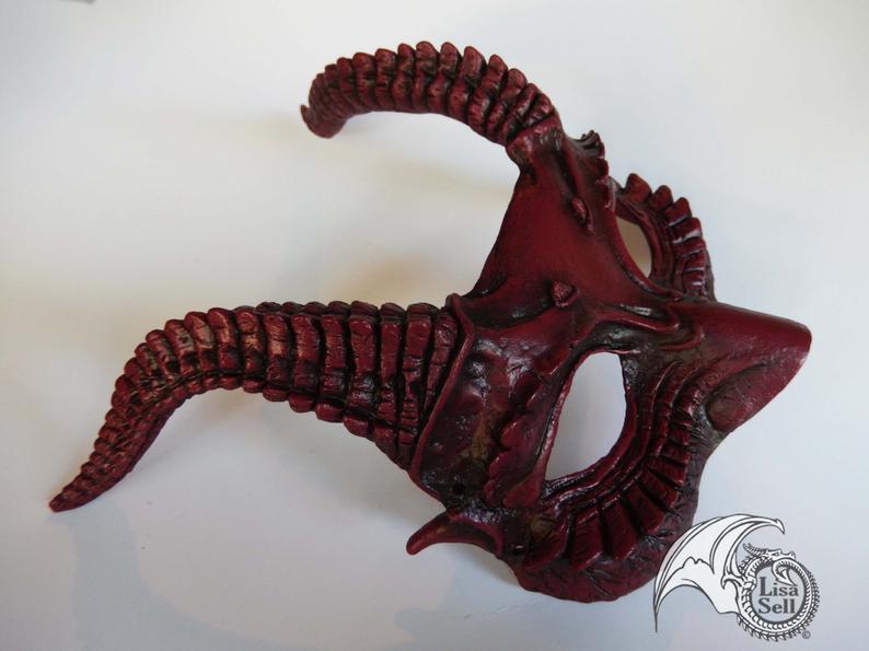 Horned Mask - Dark Maroon picture