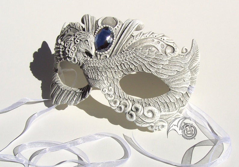 Victorian Phoenix Mask - Off White