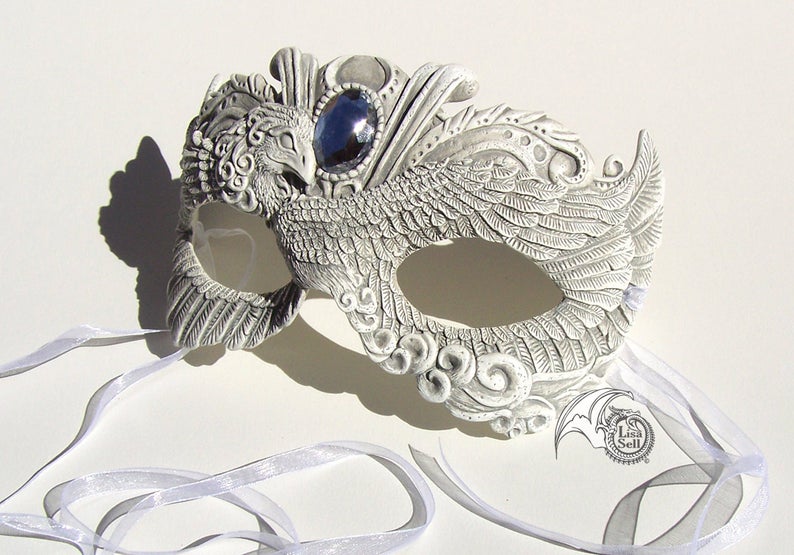 Victorian Phoenix Mask - Off White picture