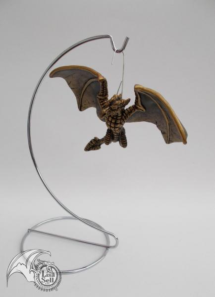 Metallic Gold & Black Banking Dragon Ornament picture