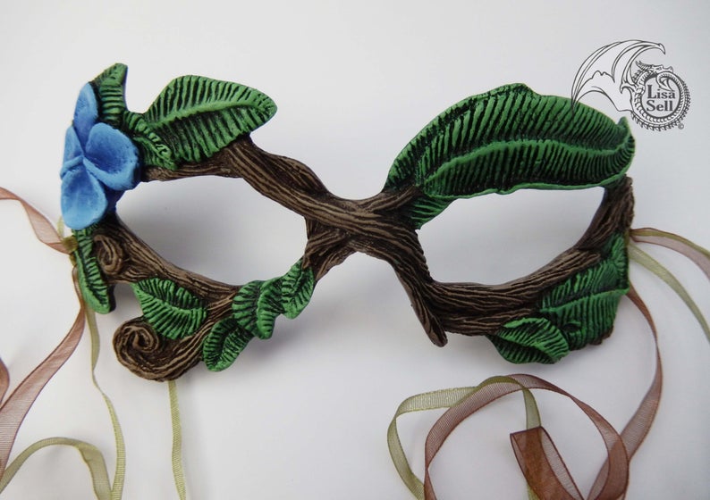 Twig Mask - Blue Flower picture