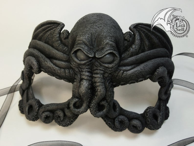 Cthulhu Mask - Grey & Black picture
