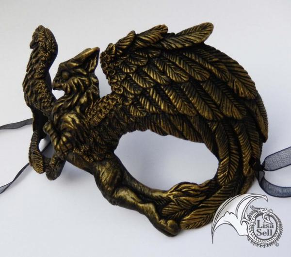 Metallic Gold and Black Gryphon Mask picture