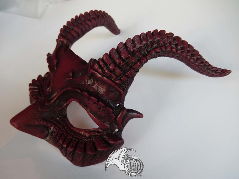 Horned Mask - Dark Maroon picture