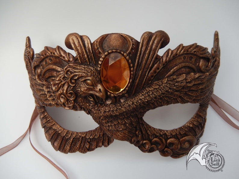 Victorian Phoenix Mask - Copper picture