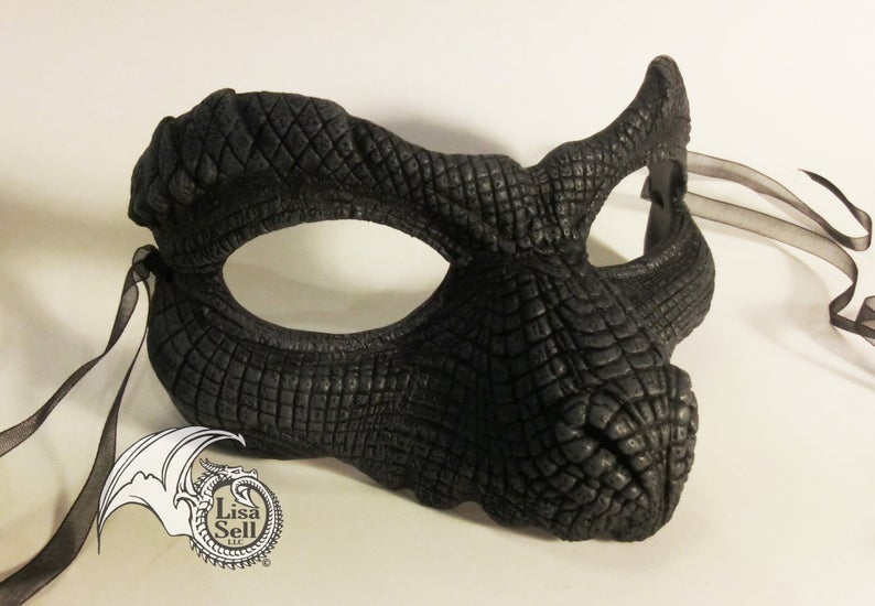 Reptile Mask - Grey & Black picture