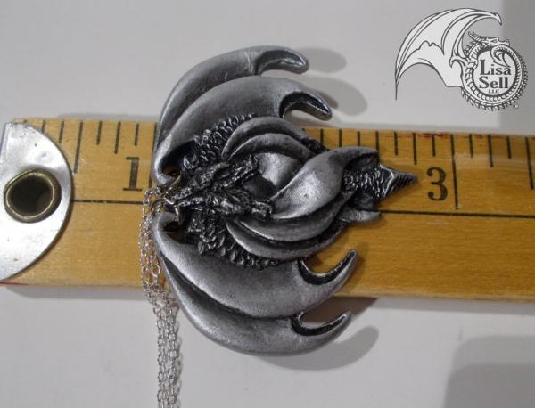 Resin Double Dragon Pendant - Metallic Silver picture