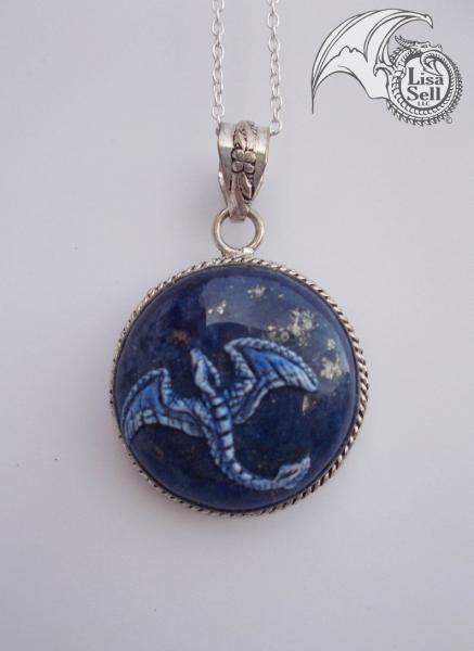 Blue Dragon Pendant on Lapis