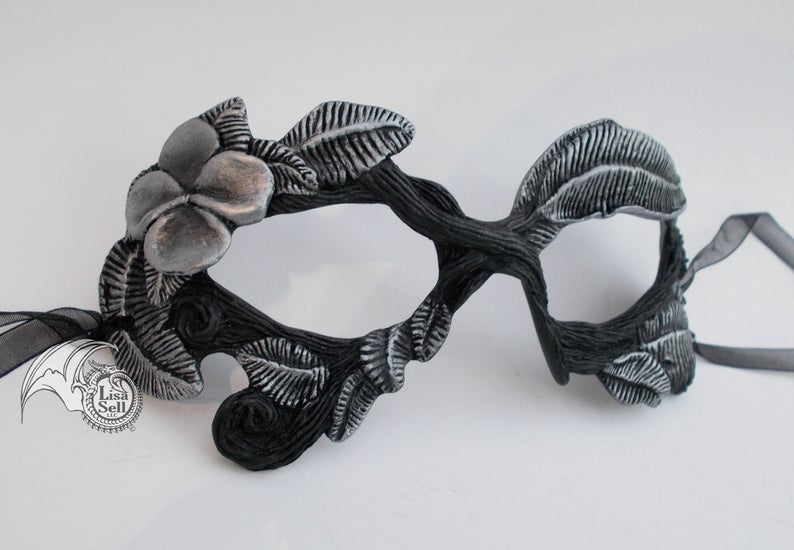 Twig Mask - Metallic Silver & Black picture