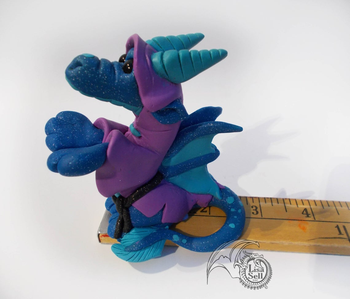 Cloaked Dice Dragon Figure  - Custom Sculpture - Made to Order! picture