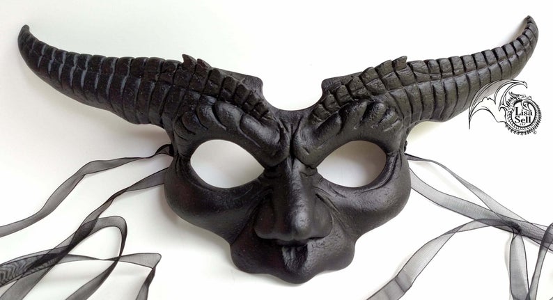 Large Black Horned (Labyrinth Inspired) Mask picture