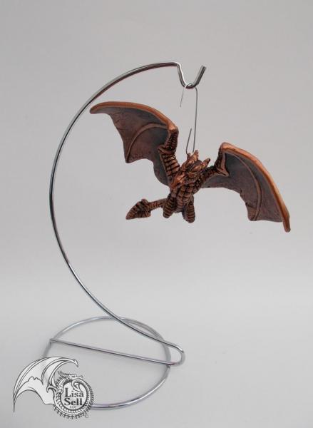 Metallic Copper & Black Banking Dragon Ornament picture