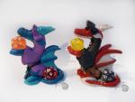 Cloaked Dice Dragon Figure  - Custom Sculpture - Made to Order!