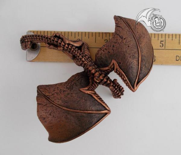 Metallic Copper & Black Banking Dragon Ornament picture