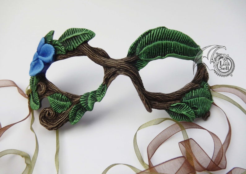 Twig Mask - Blue Flower picture
