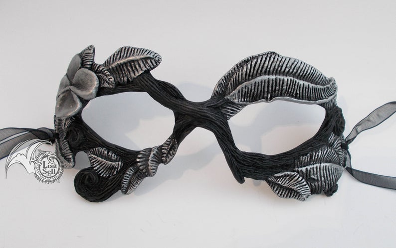 Twig Mask - Metallic Silver & Black picture