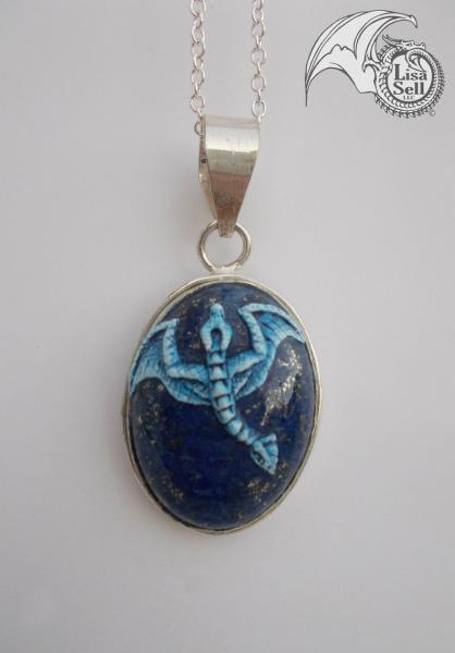 Blue Dragon on Lapis Pendant picture