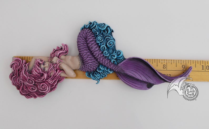 Resin Mermaid Wall Hanging Art - Pink & Purple picture