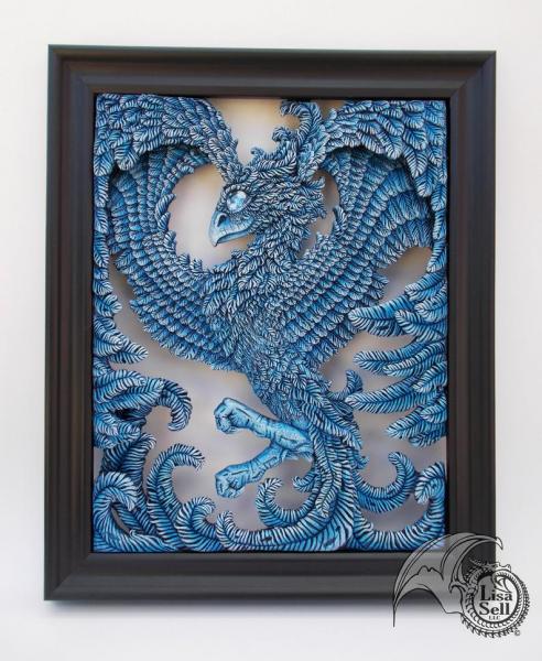 Free-Floating Picture Frame Phoenix - Blue Flame
