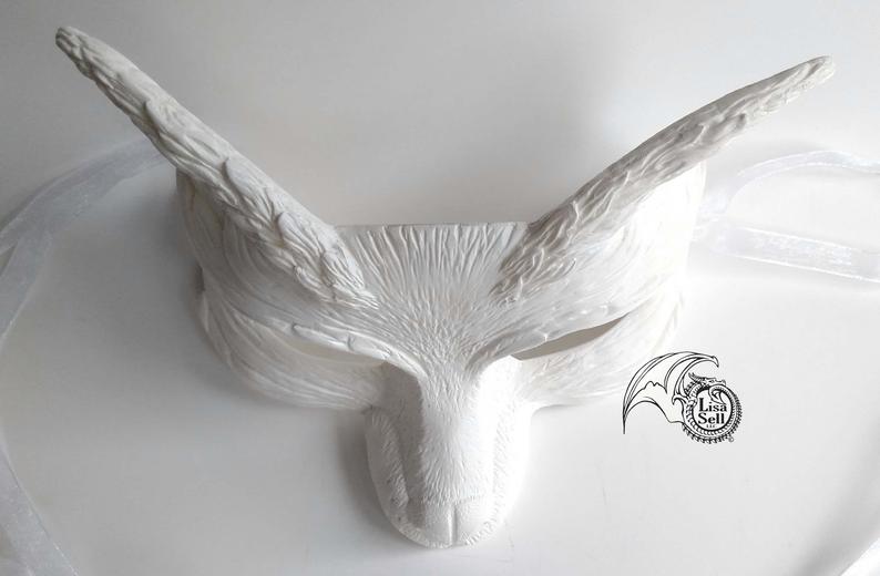 Fox Mask - Solid White / Snow Fox picture