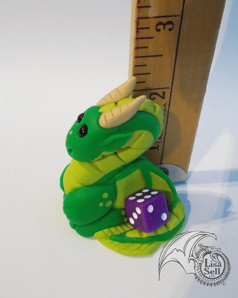 Baby Dice Dragon Figure  - Custom Sculpture - Made to Order! picture