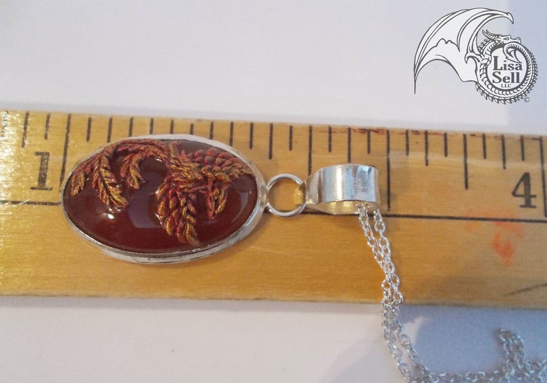 Phoenix on Orange Stone Pendant picture