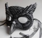Owl Mask - Metallic Silver & Black