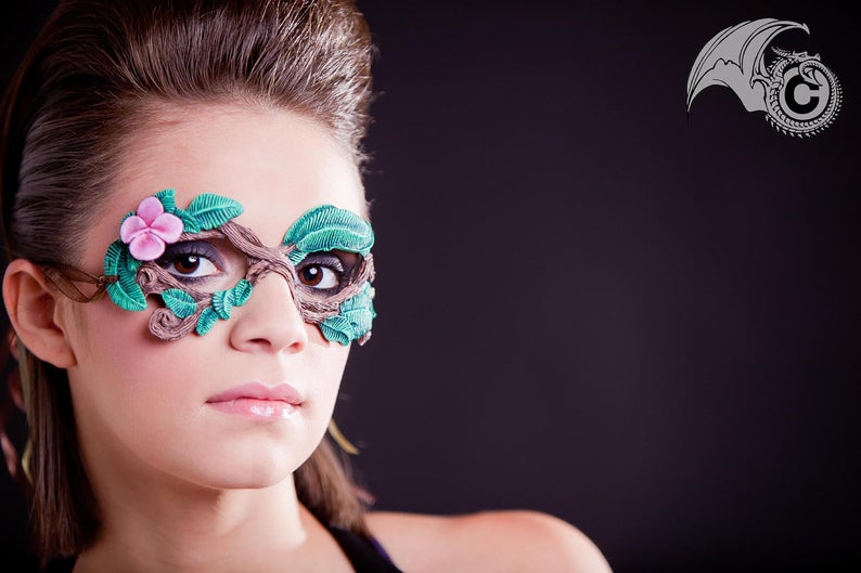 Twig Mask - Pink Flower picture