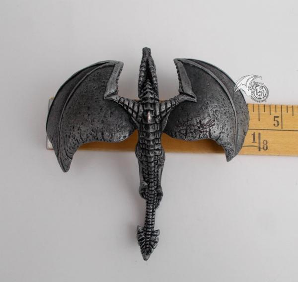 Metallic Silver & Black Soaring Dragon Ornament picture