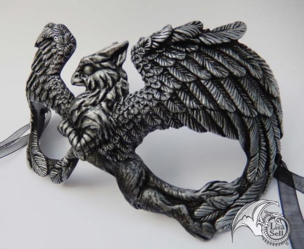 Metallic Silver and Black Gryphon Mask picture