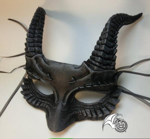 Horned Mask - Grey & Black