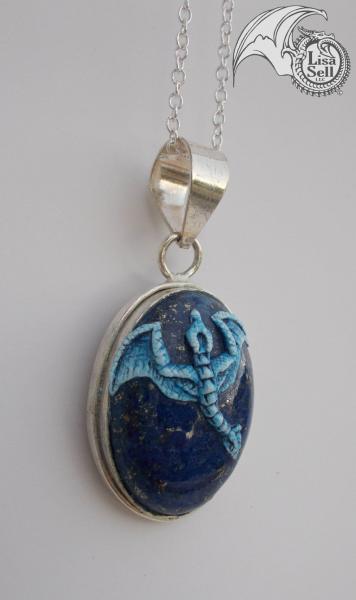 Blue Dragon on Lapis Pendant picture