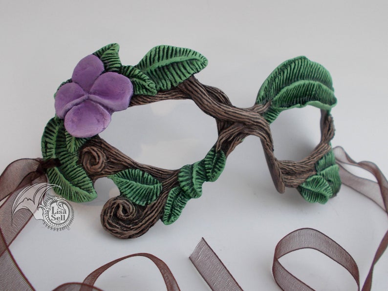 Twig Mask - Purple Flower picture