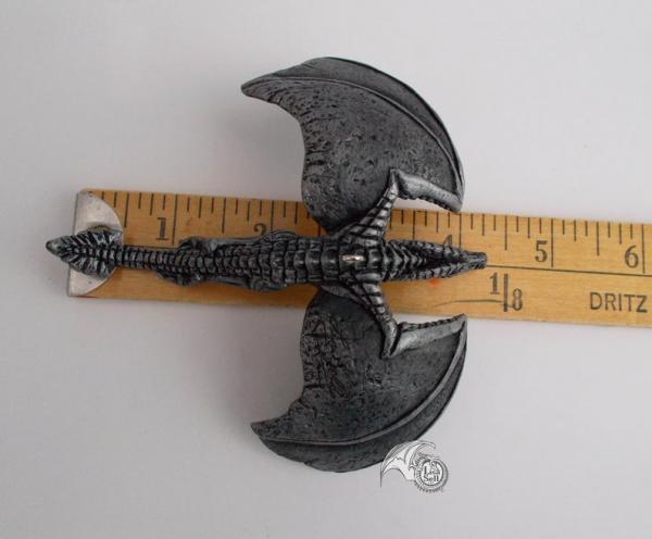 Metallic Silver & Black Soaring Dragon Ornament picture