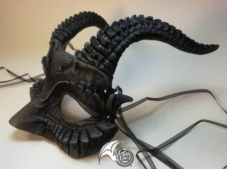 Horned Mask - Grey & Black picture