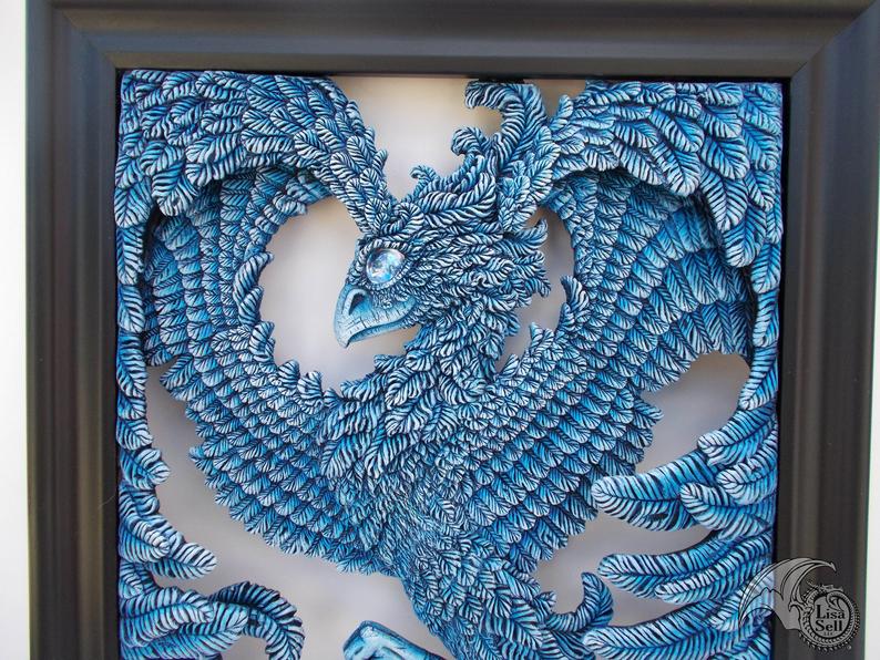 Free-Floating Picture Frame Phoenix - Blue Flame picture