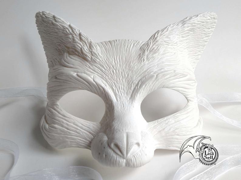 Fox Mask - Solid White / Snow Fox