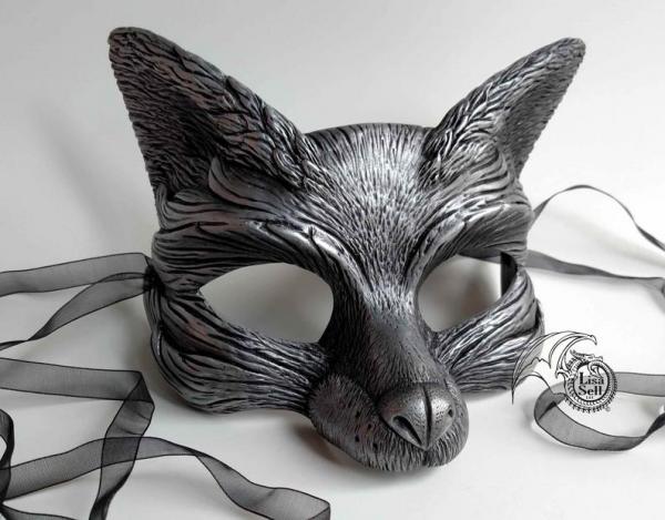 Fox Mask - Metallic Silver & Black picture