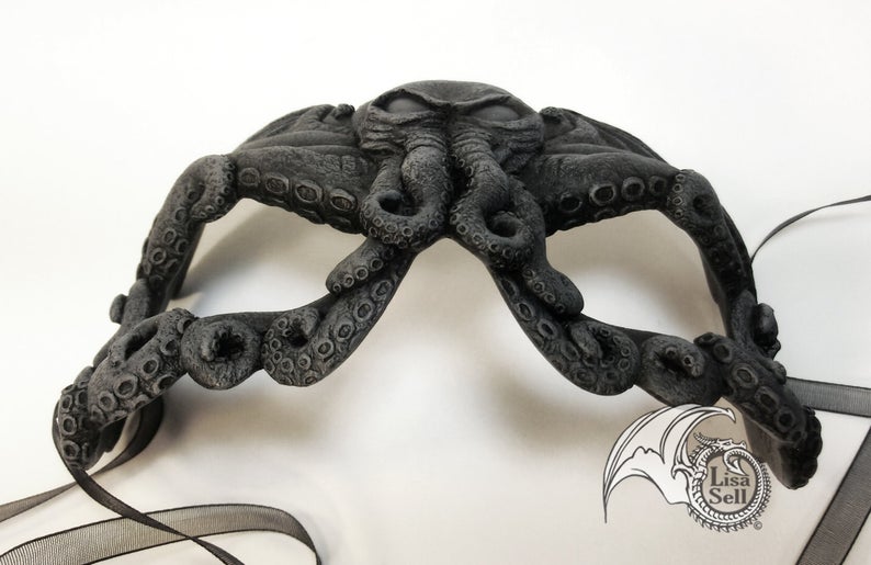 Cthulhu Mask - Grey & Black picture