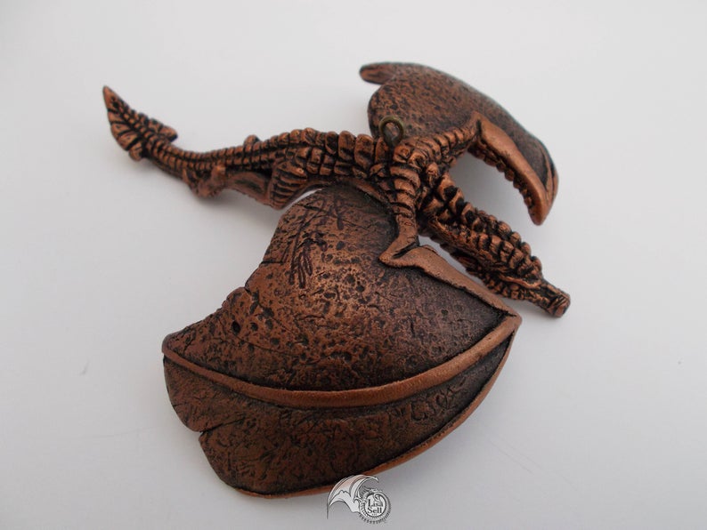 Metallic Copper & Black Soaring Dragon Ornament picture