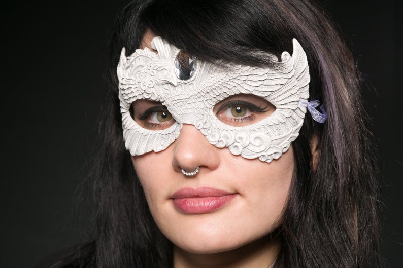 Victorian Phoenix Mask - Off White picture