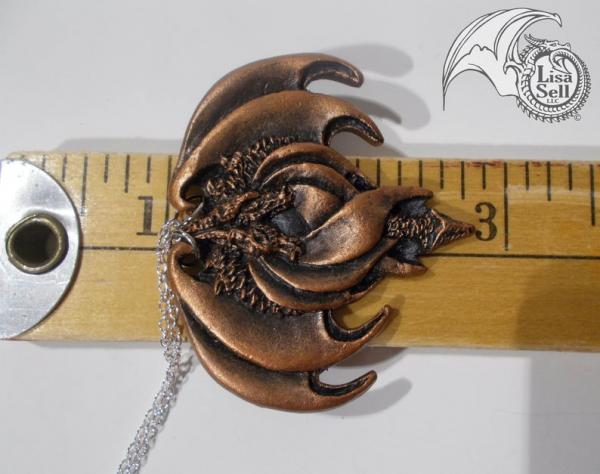 Resin Double Dragon Pendant - Metallic Copper picture