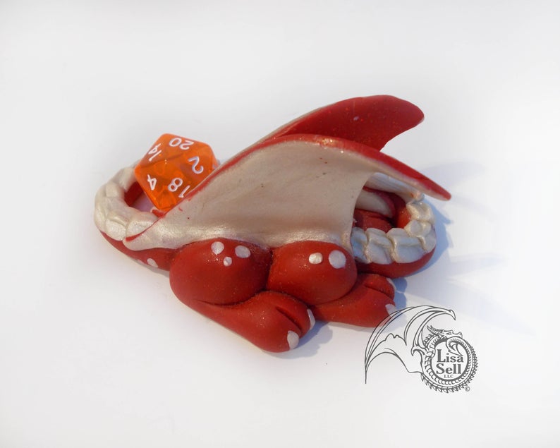 Sleeping Dice Dragon Figure  - Custom Sculpture - Made to Order! picture