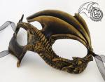 Small Dragon Mask - Metallic Gold & Black