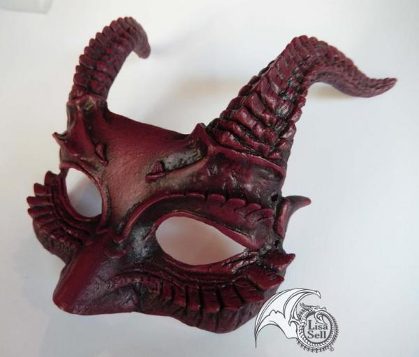 Horned Mask - Dark Maroon