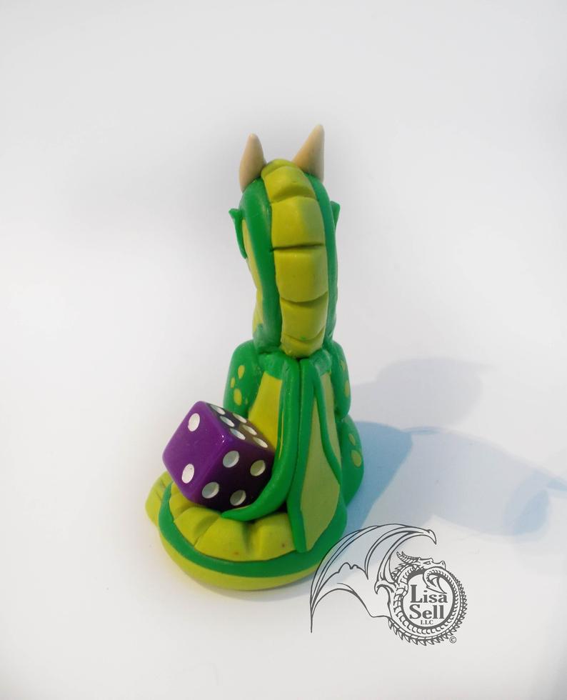 Baby Dice Dragon Figure  - Custom Sculpture - Made to Order! picture