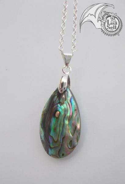 Green Dragon Pendant on Resin and Abalone Shell picture