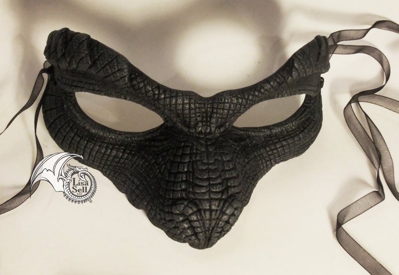 Reptile Mask - Grey & Black picture