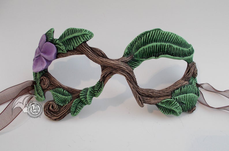 Twig Mask - Purple Flower picture