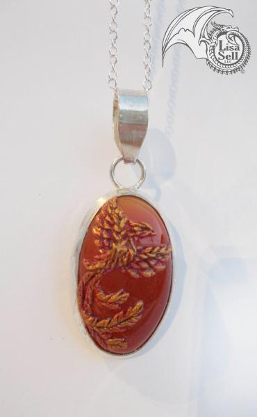 Phoenix on Orange Stone Pendant